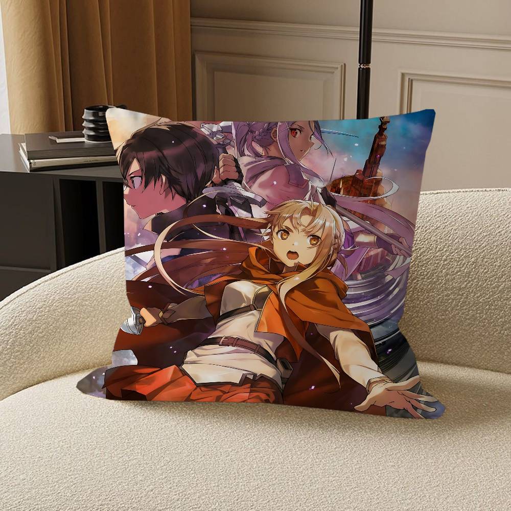 Anime S-Sword Art Online Pillow Cushion Cover Pillowcase Living Room Sofa Home Decor Customized