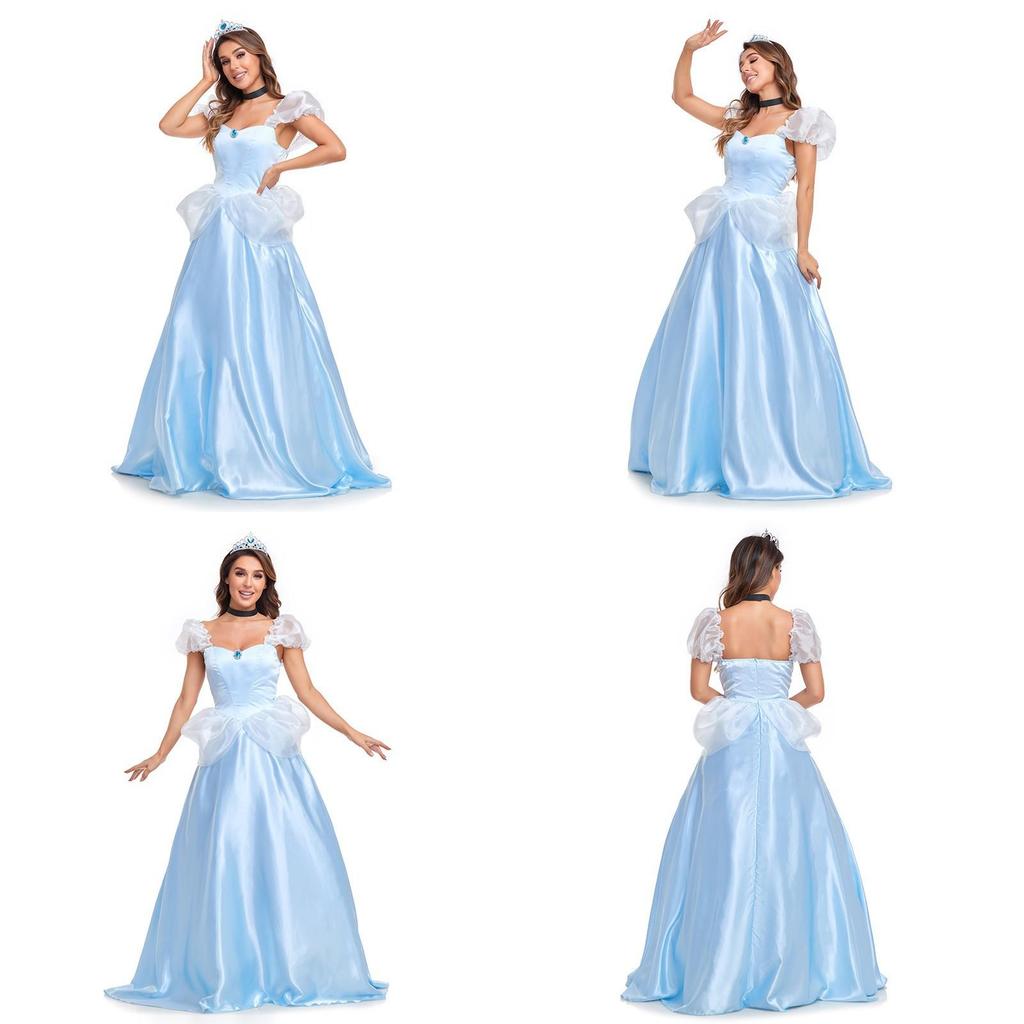 Cinderella Cosplay Cinderella Princess Dress With Tulle Skirt For Women Halloween