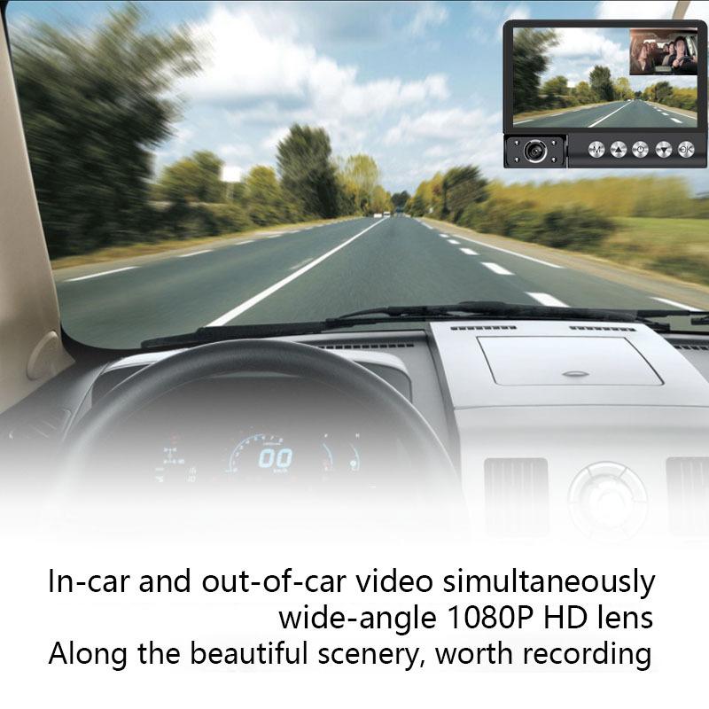 3Lens FHD 1080P Dashcam Auto DVR Touch Kamera Nachtsicht Loop-Aufnahme Vorne Innen Hinten 3waysVehicle Zubehör