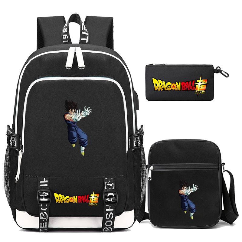 3Pcs/set Dragon Ball Printed Bag Laptop Backpack Messenger Bag for Girl Boy Teenager Schoolbag Men Women Leisure Travel Leisure Bag Rucksack Mochila