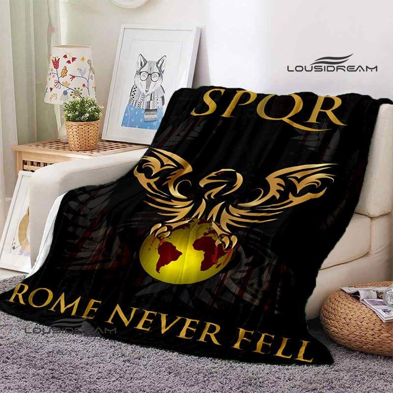 Coperta stampata romana SPQR Calda e bella flanella Coperta decorativa alla moda morbida e confortevole Coperta da viaggio per la casa