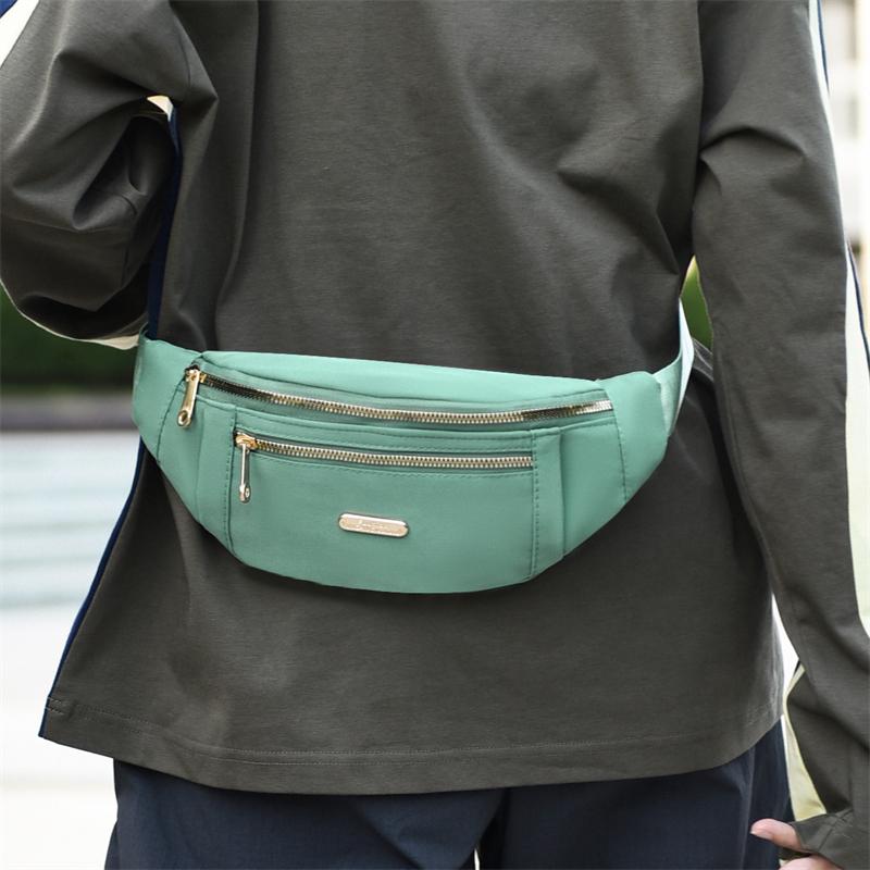 Waist Bags for Women Polyester Leisure Color Waist Bag Shoulder Crossbody Chest Bags Handbags All-Match Messenger Belt Bags