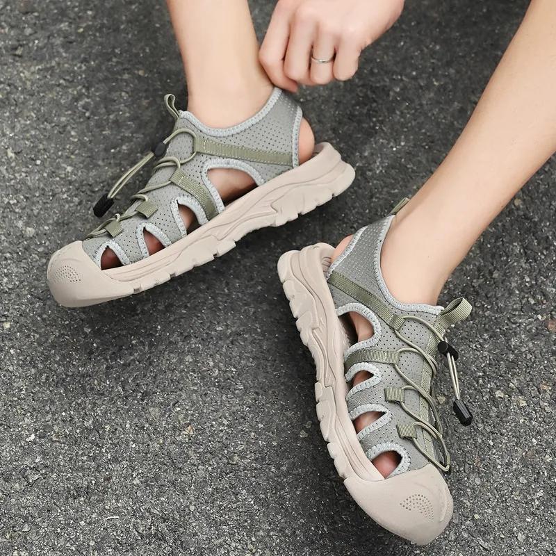 Fashion High Quality Sandals En's Sandals Breathable Casual Shoes for Men Outdoor Non Slip Beach Sandals 2024  Male Platform Sandalias