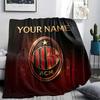 Custom Name,AC Milan Printed Flannel Blanket, Soft Throw for Bedroom Sofa, Washable, Christmas Present, Great Gift.