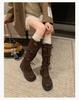 Yueyu Leg Savior 2025 New Adjustable British Style Oversized Leg Circumference High Tube Leg Fine 5cm Boots