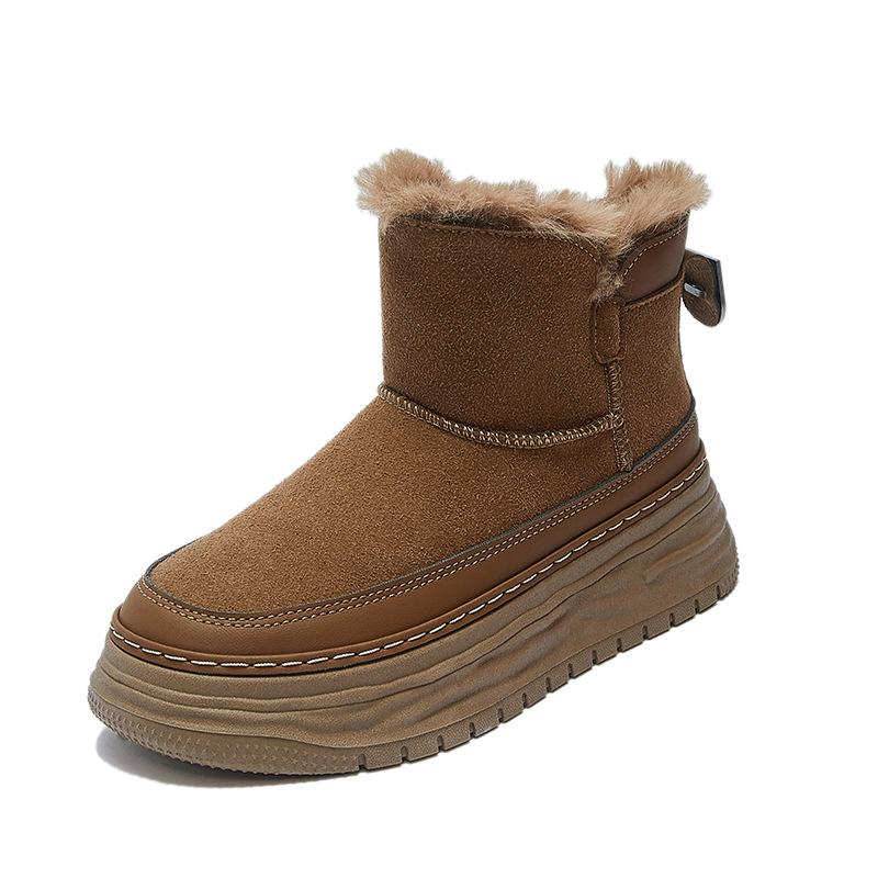 Fleece High-top Snow Boots for Women's Winter New Student Ins Korean Version of Thermal Casual Shoes Platform XFH568