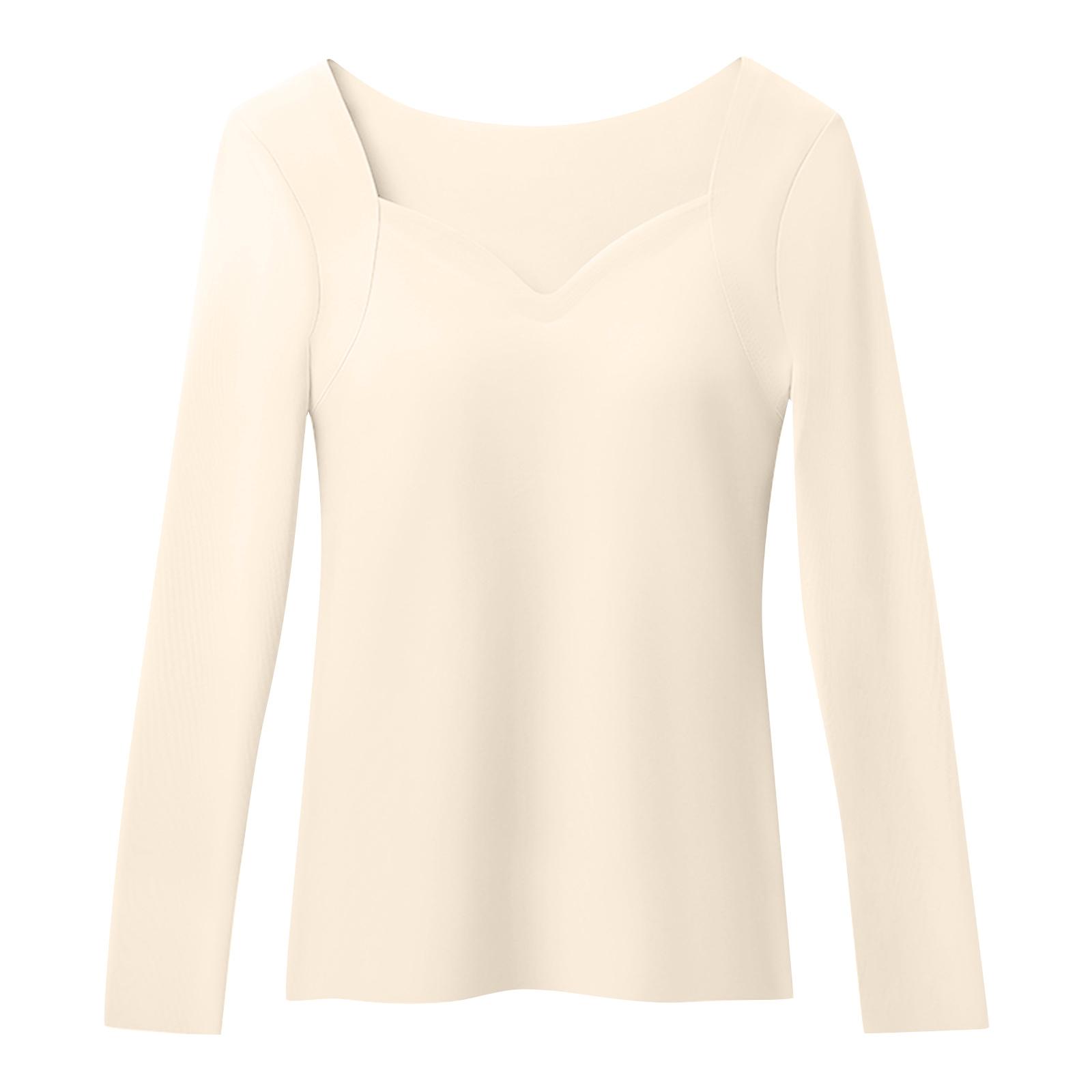 

Women s Solid Color Seamless Long Sleeved Thermal Underwear Top XL белый