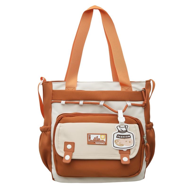 Student Schoolbag Female College Style Large Capacity Backpack Computer Backpack Color Block Shoulder Bag