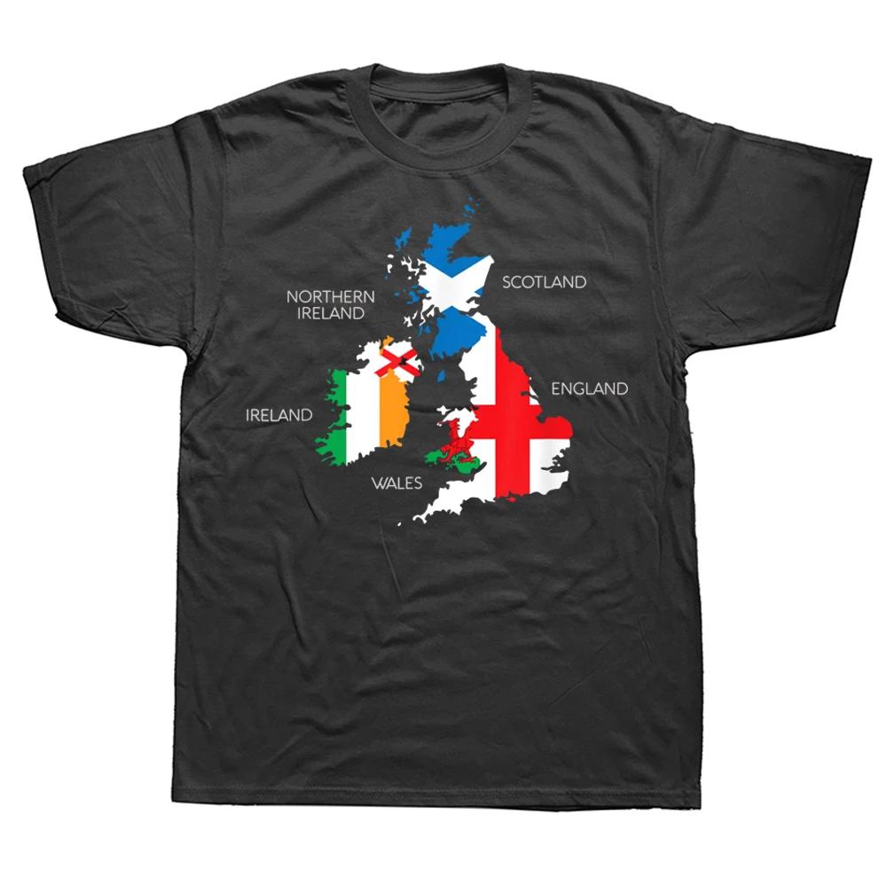 

British Ireland Scotland Wales England Map T Shirts Graphic Cotton Streetwear Short Sleeve Birthday Gifts Summer Tshirt Men S