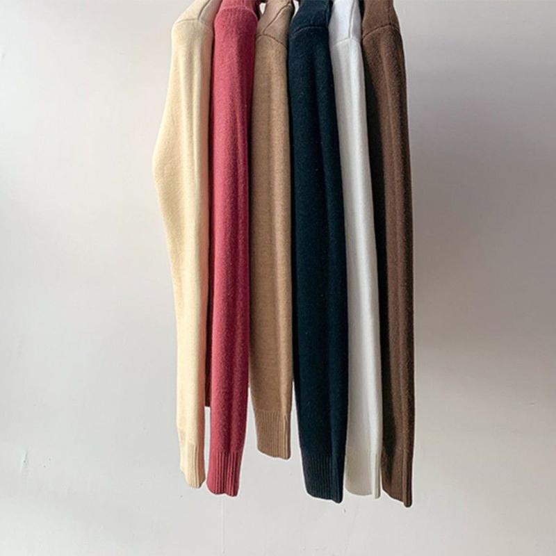 Turtle Neck Winter Sweater Women Elegant Thick Warm Female Knitted Pullover Loose Basic Knitwear Jumper