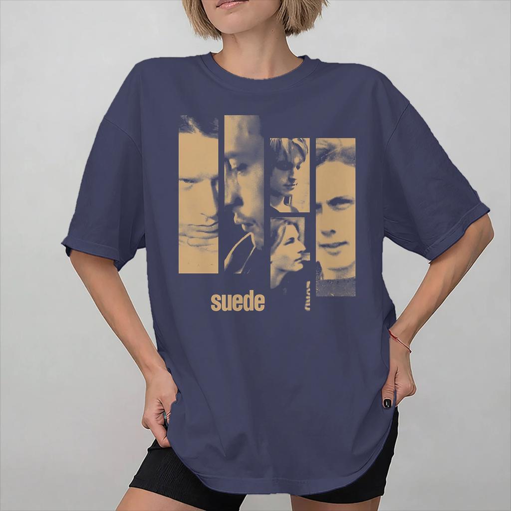 Unisexs Womens Suede Rock Band T Shirt Cotton Graphic Print TShirt Clothing Outfits