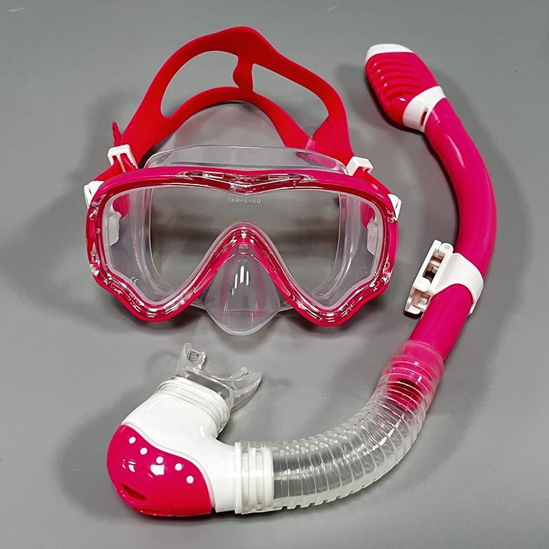 Scuba Diving Mask Snorkel Set Tempered Glass Professional Panoramic Snorkeling Gear Swimming Training Snorkel Kit Adults Youth