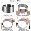 Adjustable Cake Pan 16-30cm Diameter 12cm Height Nonstick Expandable Baking Mold