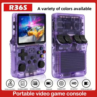 R36S Retro Handheld Video Game Console Player Linux System 3.5 Inch IPS Screen Portable Pocket Video Player 64GB 128GB