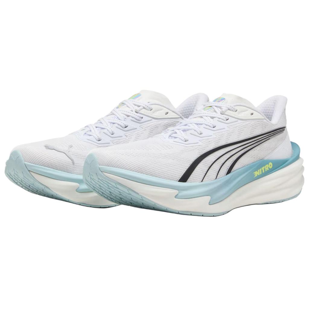 Puma Deviate Nitro 4 2E Wide Comfortable Versatile Breathable Lightweight Running Shoes Men sneaker White 312123-09