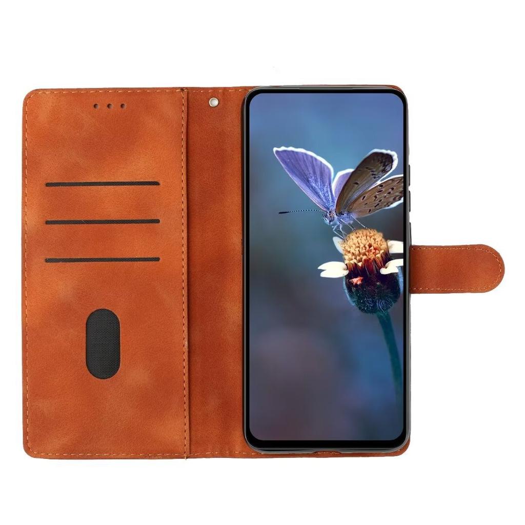 Applicable To Samsung S26 Mobile Phone Leather Case A27 Butterfly Cherry Blossom Embossed Card Wallet Protective Case A05S Matte Solid Color