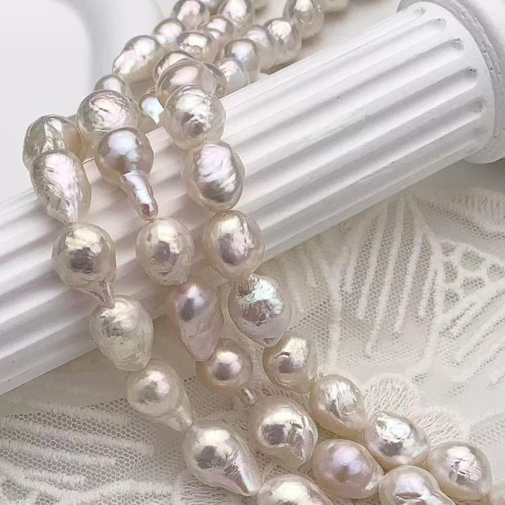 1String, White Natural Freshwater Pearls, Baroque Pearl Beads, for DIY Necklace, Bracelets, Anklets, Jewelry Making Crafts, Length 36 Cm