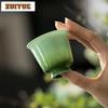 2 Stück/Los Farbverlauf Rampe Smaragdgrün Hoher Fuß Teetasse Retro Teeschale Kanne Teeverkostung Meditationsbecher Jianzhan Meistertassen 80ml