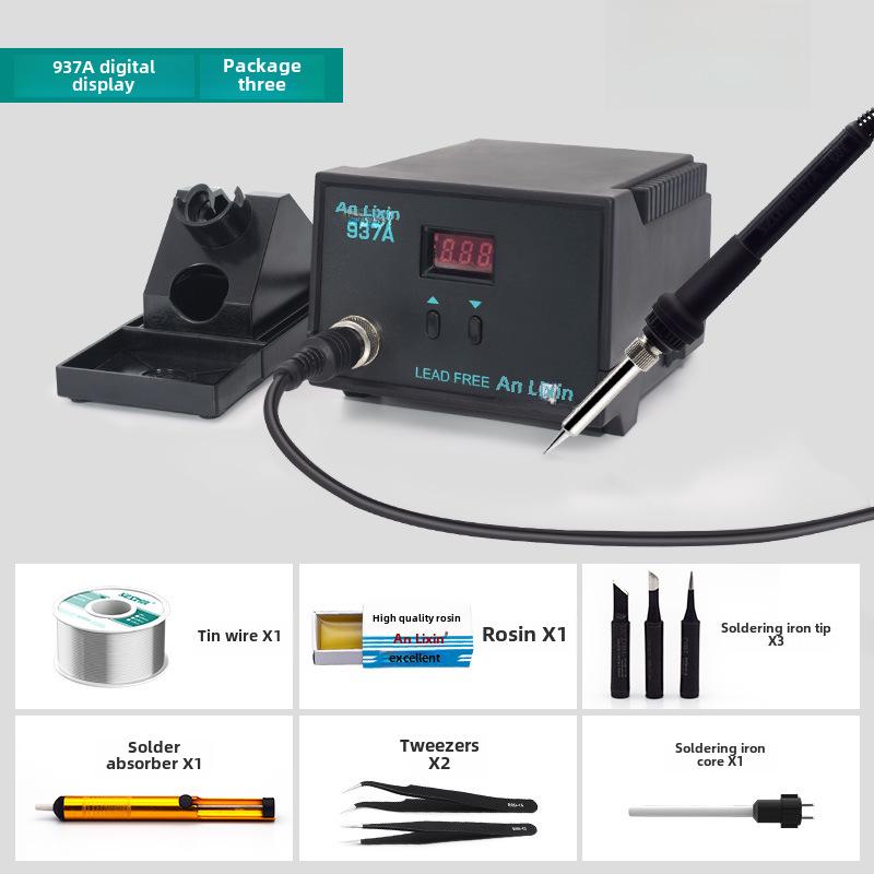 Lixin 936A Adjustable Temp Electric Soldering Iron with Digital Display & Anti-Static Features for Phone Repair