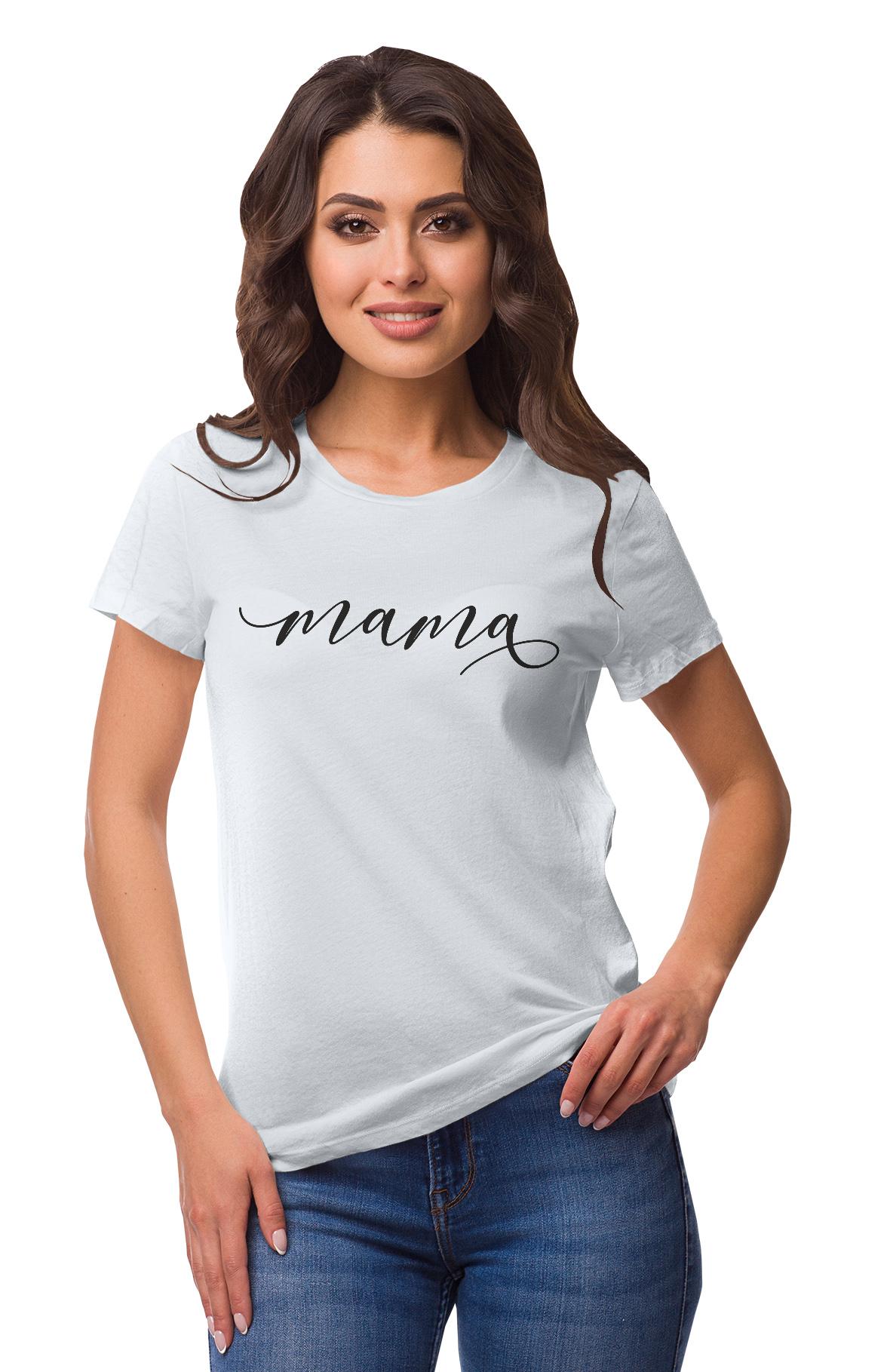 

Inkmeso Жіноча бавовняна повсякденна футболка з круглим вирізом Mama з коротким рукавом XXL білий