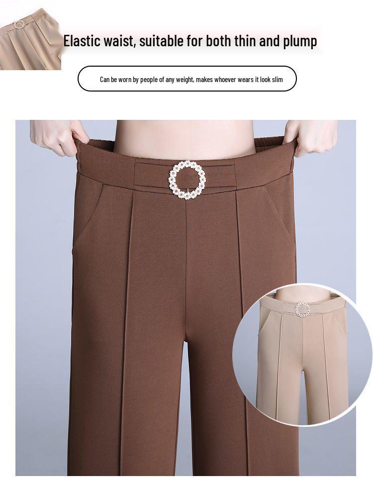 Women's Spring High-Waisted Flared Suit Pants - Slimming, Versatile, and Comfortable Wide-Leg Design