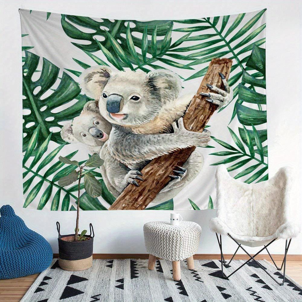 Cute Koala Tapestry Adorable Tropical and Playfully Unique Wall Art for an Enchanting Decor Statement