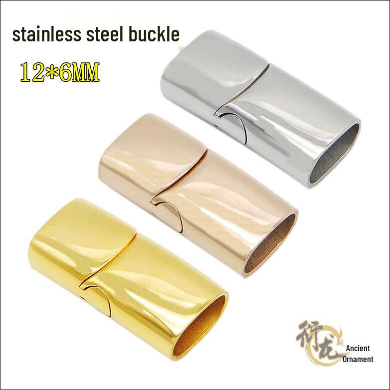 Titanium Steel Magnetic Bracelet Clasp for Leather Rope, 12x6mm 12x6mm