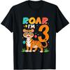 3rd Birthday ROAR I'M 3 Year Old Tiger Safari Jungle T-Shirt