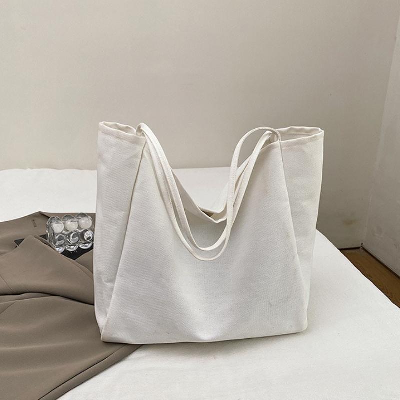 Fashi Letter Canvas Shoulder Bags for Women Large Capacity Simple Ladies Shopping Bag Casual Commuter Female Handbags Tote