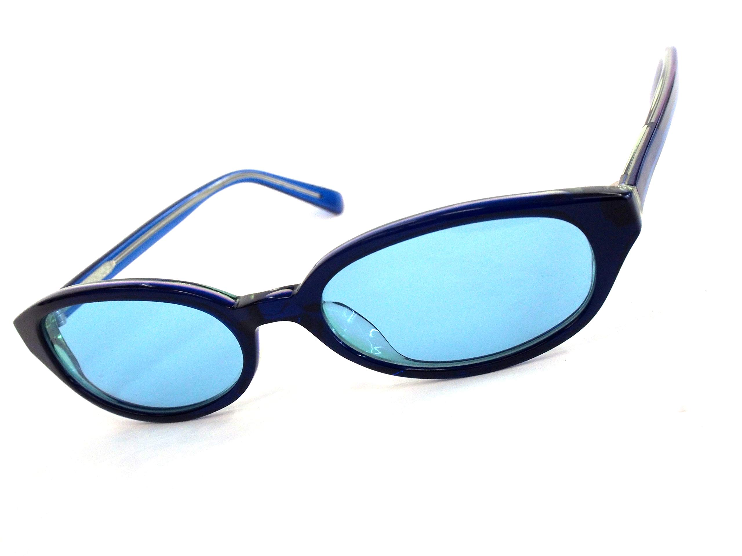 

Модные солнцезащитные очки Simple Design Blue Oval UV400 с футляром в комплекте [Hail-Vision]