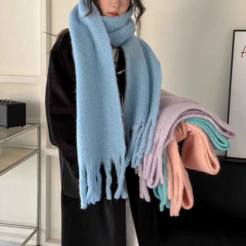 Women's Winter Whitening Wool Knit Scarf - Versatile High-End Ins Style Neck Warmer