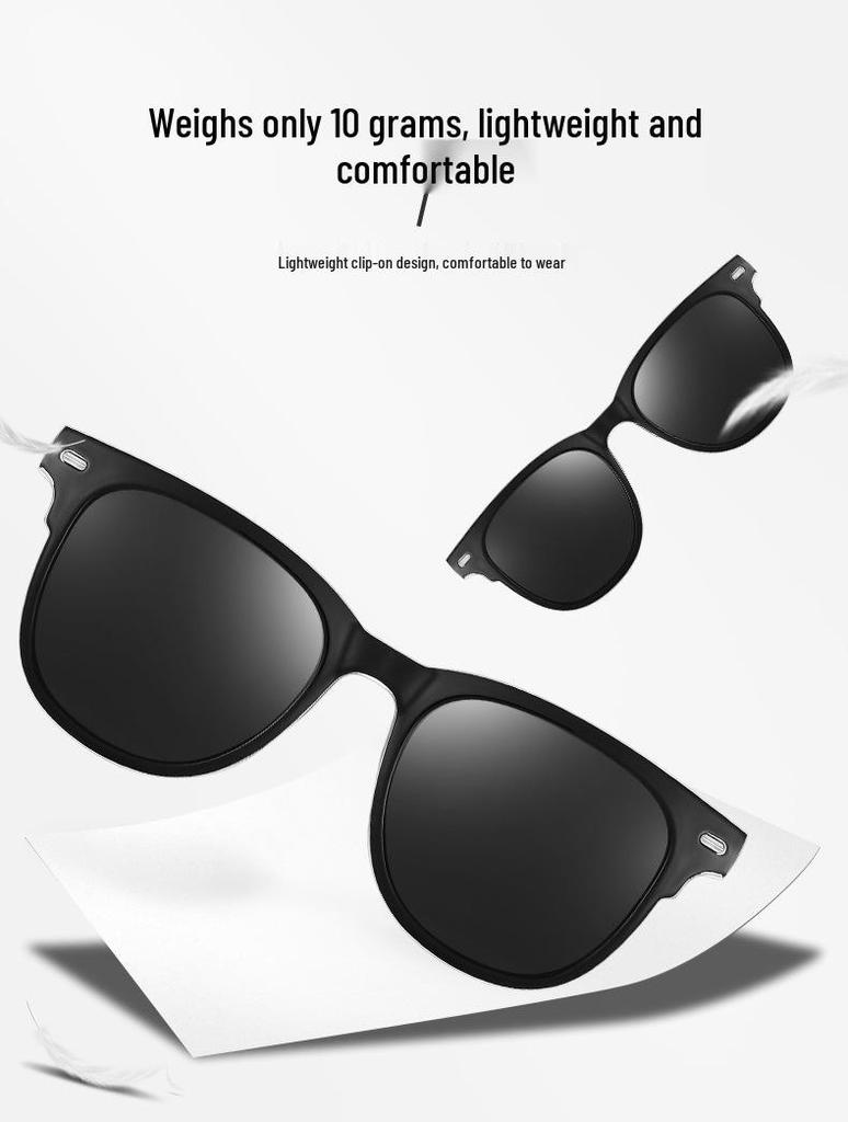 2024 Polarized Clip-On Myopia Sunglasses: Portable Dual-Use Flip-Up Design