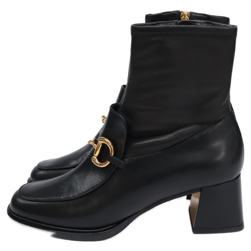 GUCCI 719830 Horsebit Women's Boots shoes 41 blackUsed