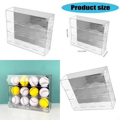 Baseball Holder Acrylic Wall Mounted Display Rack for 12 Golf/Table Tennis Balls Transparent Collectibles Cabinet X3UC