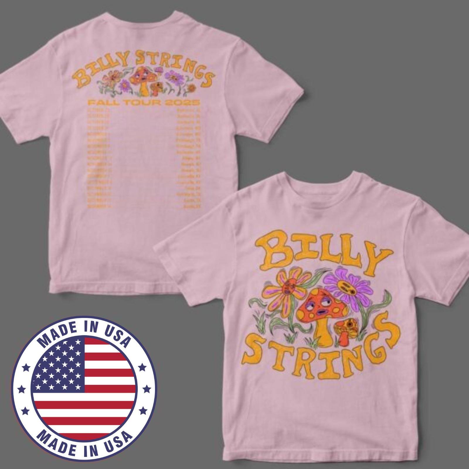 Billy Strings Fall Tour 2026 Breast Cancer Awareness Mushroom T-shirt All Sizes M