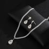 Fashionable and Minimalist Design Waterdrop-shaped Pendant Necklace Earrings Accessory Bridal Set