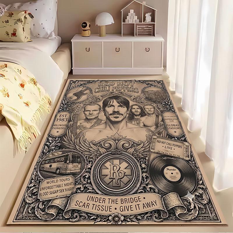 Red Hot Chili Peppers Poster suitable as a non-slip mat for the living room or bedroom sofa