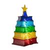 Colorful Book Lamp Stacked Tomes Christmas Tree Night Light Warm LED Lights Bedside Lamp for Holiday Decor Book Lovers Xmas Gift
