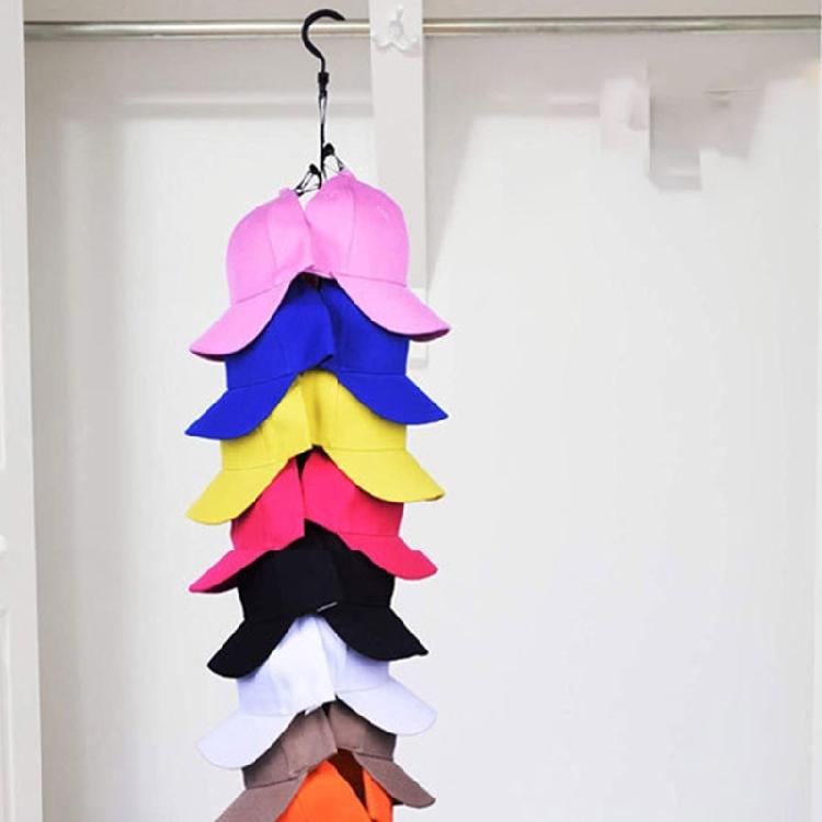 Fashionable Hat Organizers Holder Rack for Closet Rod Featuring Clip To Store Baseball Hats Golf Hats and Beanies