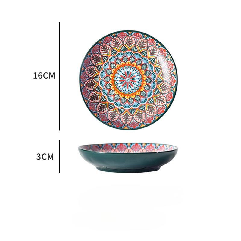 16cm Ceramic Plate Household Small Plate Fruit Plate Dessert Plate Flat Plate Bone Spit Plate