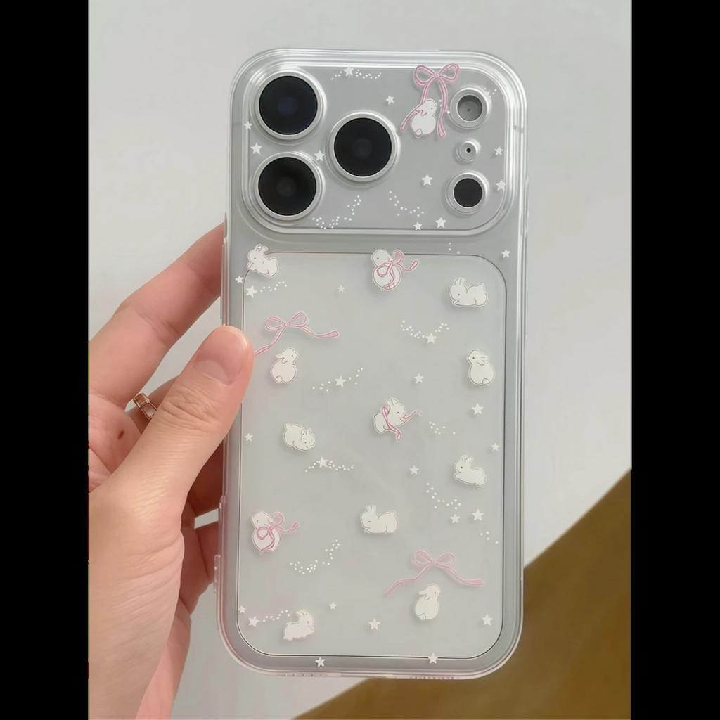 ins small fresh bow rabbit for iPhone17Promax mobile phone case Apple 16Pro space case 15