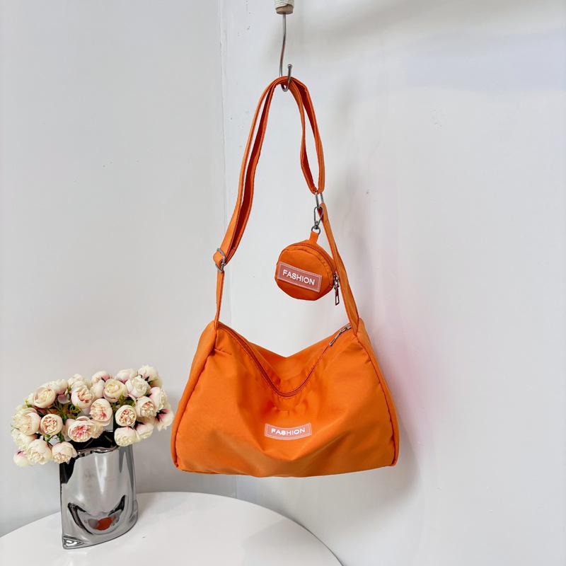 

Женская сумка через плечо из холста большой вместимости 2025 года — универсальный, стильный дизайн небольшого квадрата One Size оранжевый
