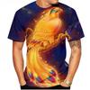 Brand new fashionable men's 3D Fire Phoenix high-grade printed casual short-sleeve outdoor sports quick-dry breathable comfortable T-shirt