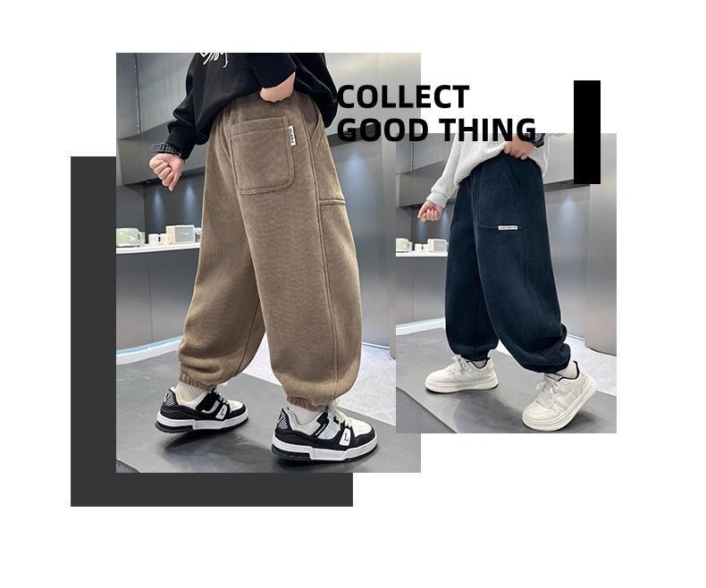 Boys' Thickened Fleece-Lined Corduroy Pants - New 2025 Autumn/Winter Collection