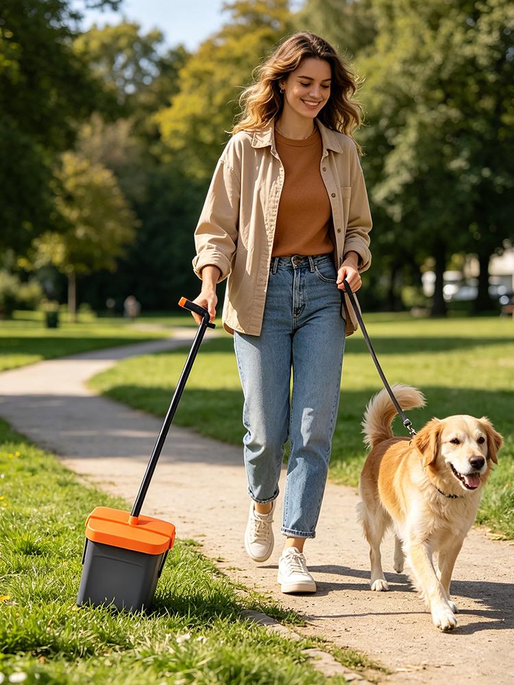 Litter Box Scooper Long Handle Dog Poop Sifter Adjustable Pet Litter Scoop for Home Outdoor Travel Hiking Picnic Backyard Lawn