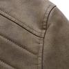 Men's Jacket Slim Fit PU Motorcycle Leather Jacket Lapel Leather Jacket