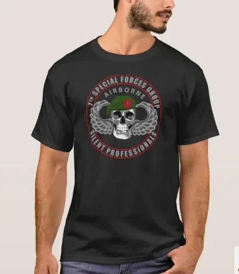 US Army Green Beret 7th Special Forces Group Airborne Insignial T Shirt 100 Cotton Short Sleeve ONeck Tshirt Casual Mens Top