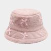 Literary And Artistic Style Fresh And Girlish Bow Tie Plush Fisherman Hats Female Trend Street Versatile Basin Cap