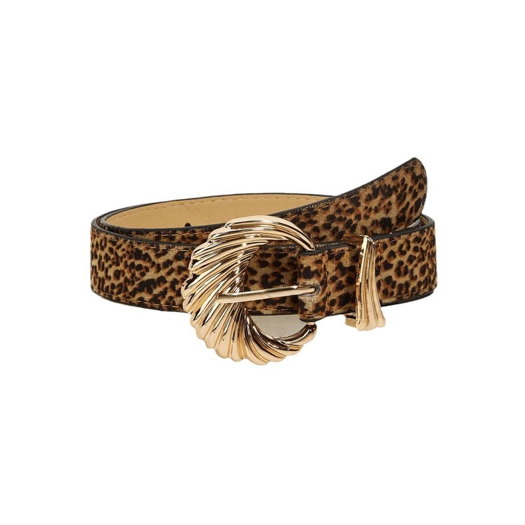 Fashion Metal Needle Buckle Belt With Tiger Print Design For Daily Office Outfit