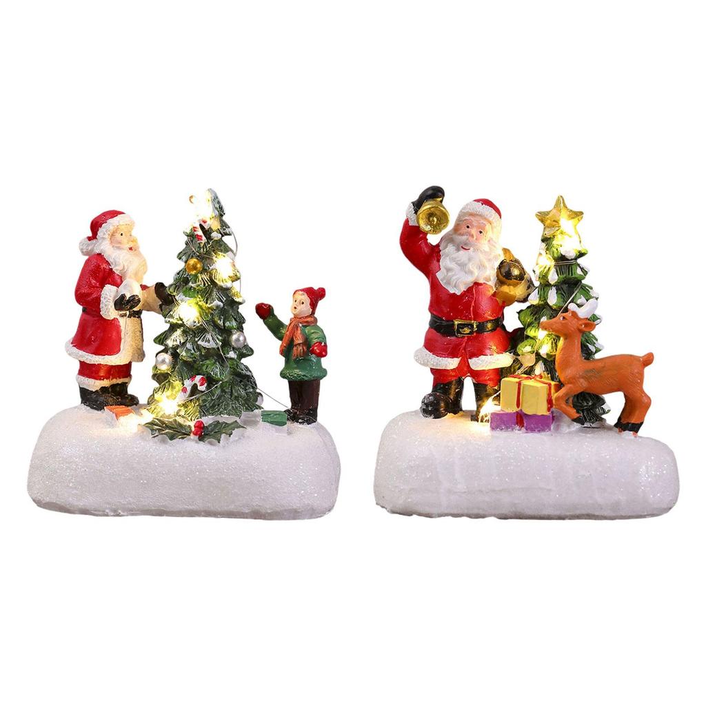 Santa Santa Figurine Collectible Christmas Statue for Office Festival Desk